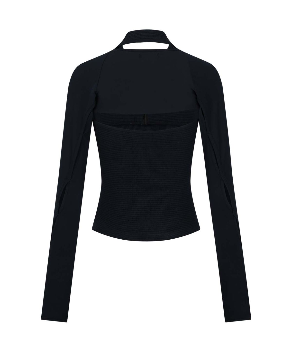 오호스(OJOS) Detachable Bolero Half Zip-up / Black