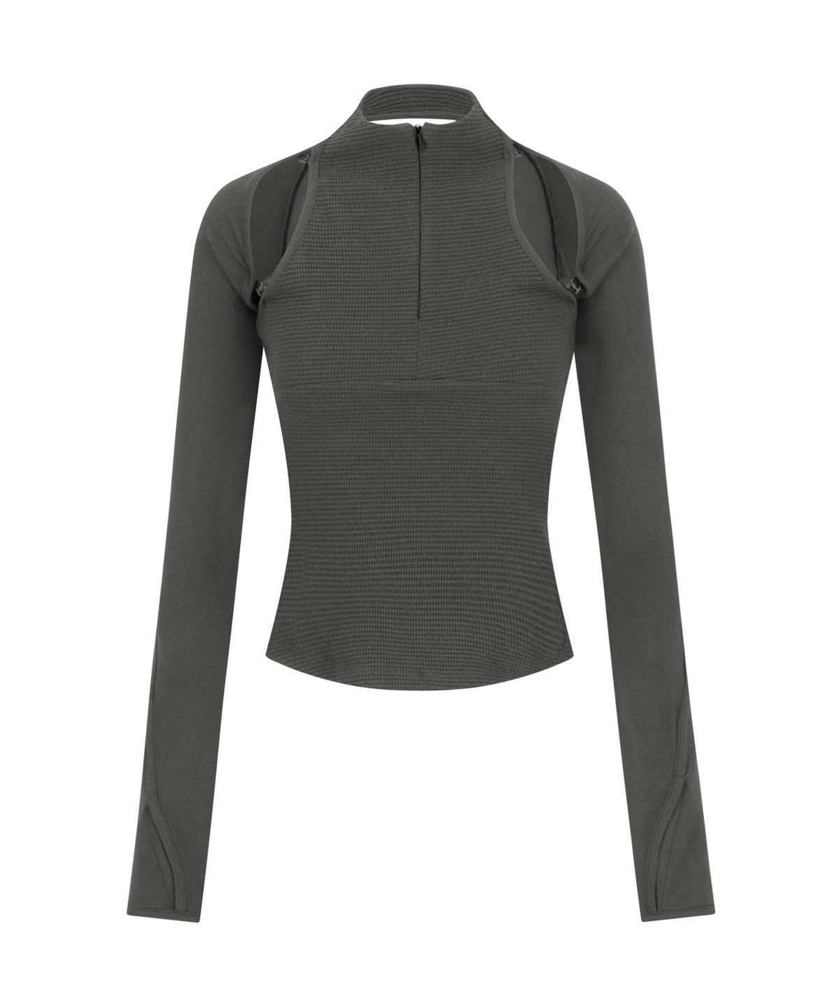 오호스(OJOS) Detachable Bolero Half Zip-up / Grey
