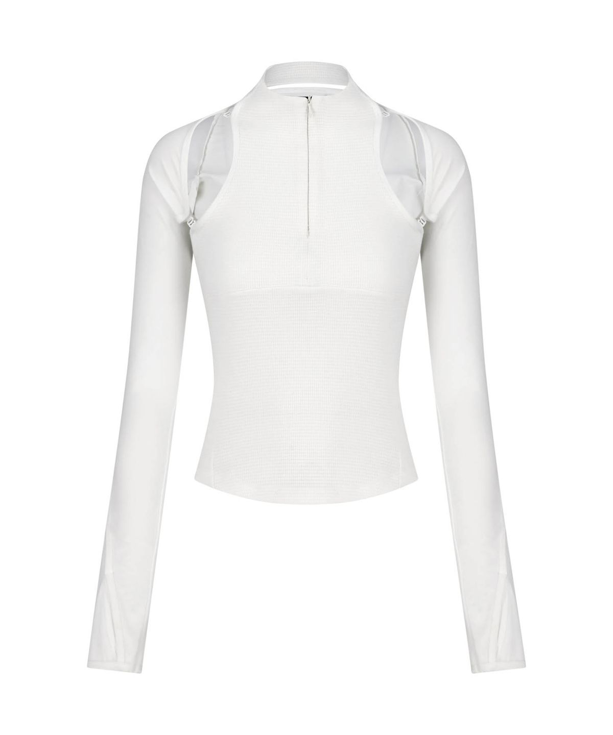 오호스(OJOS) Detachable Bolero Half Zip-up / Off White