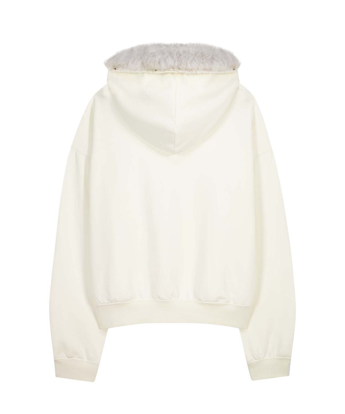 오호스(OJOS) Hotfix Fur Hoodie Zip-up / Ivory