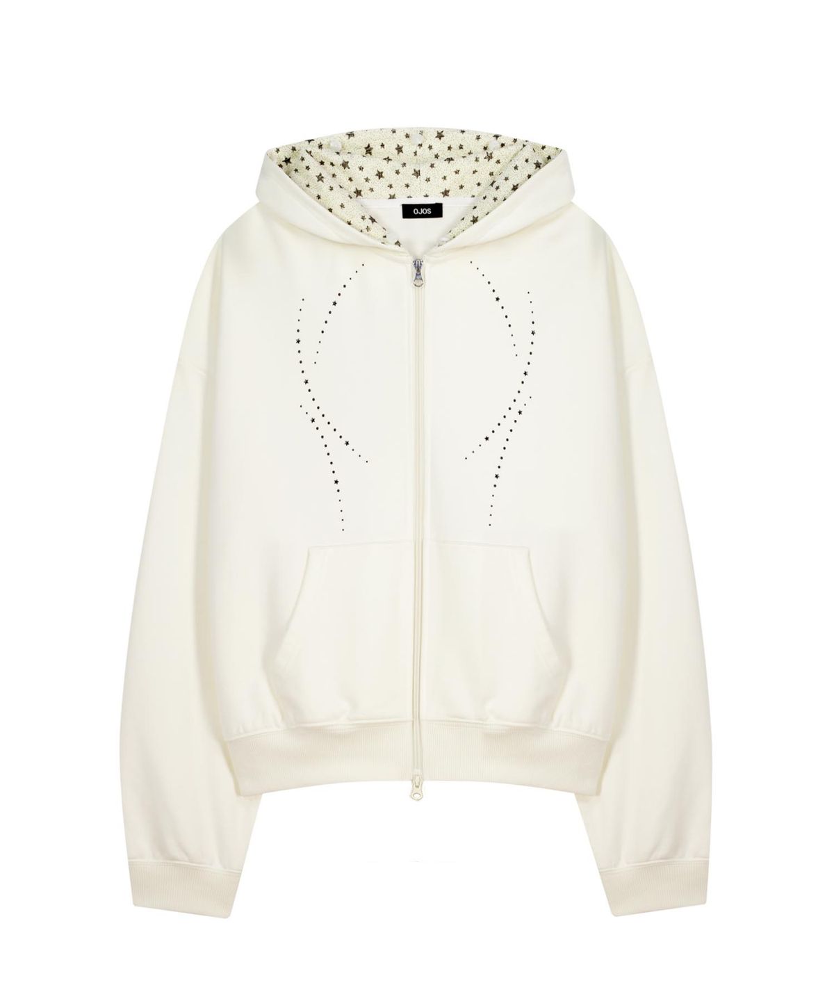 오호스(OJOS) Hotfix Fur Hoodie Zip-up / Ivory
