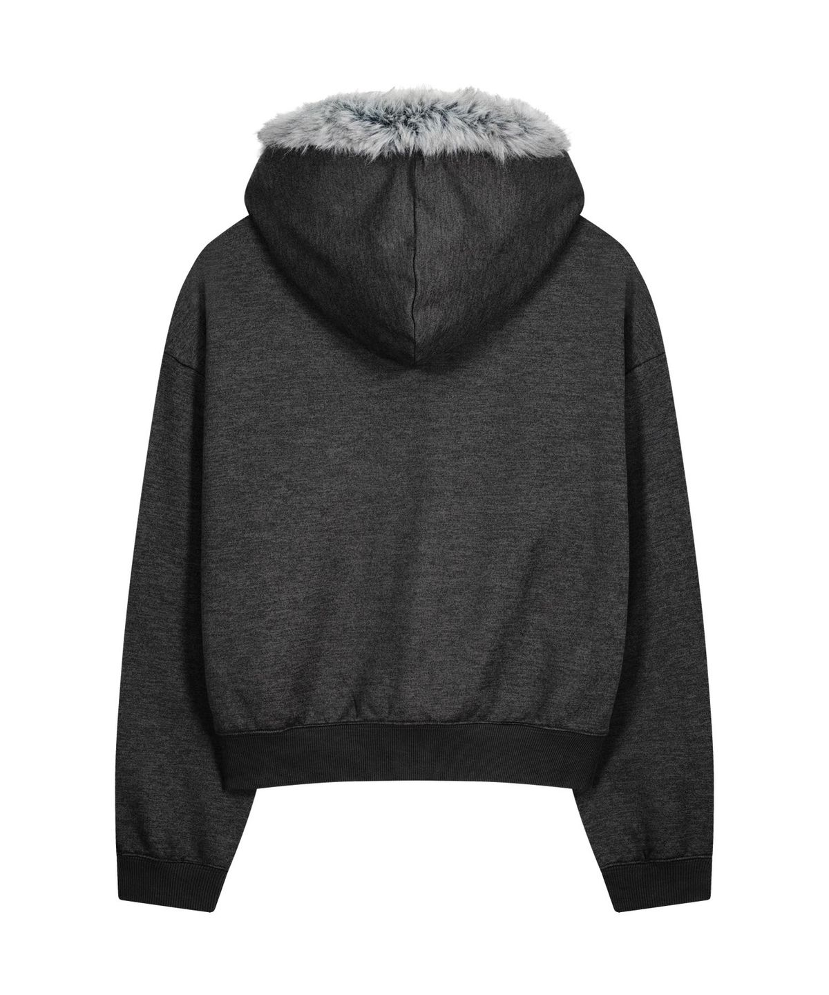 오호스(OJOS) Hotfix Fur Hoodie Zip-up / Charcoal
