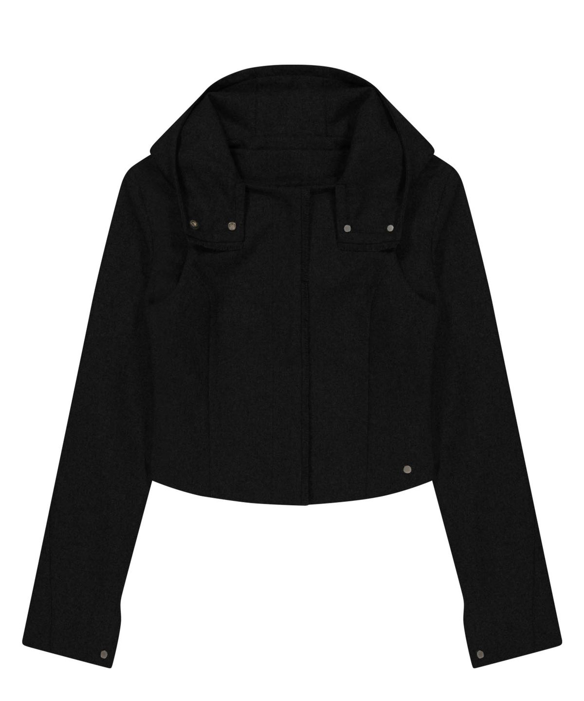 오호스(OJOS) Layered Bolero Wool Jacket / Black