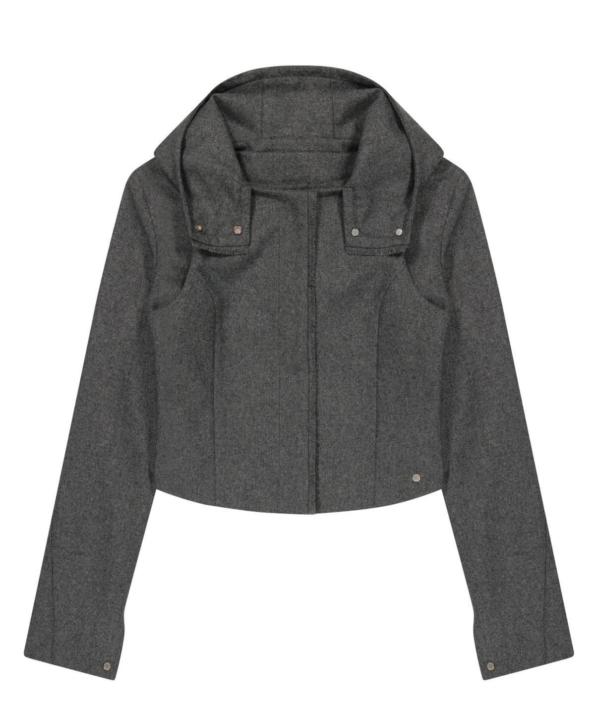 오호스(OJOS) Layered Bolero Wool Jacket / Grey