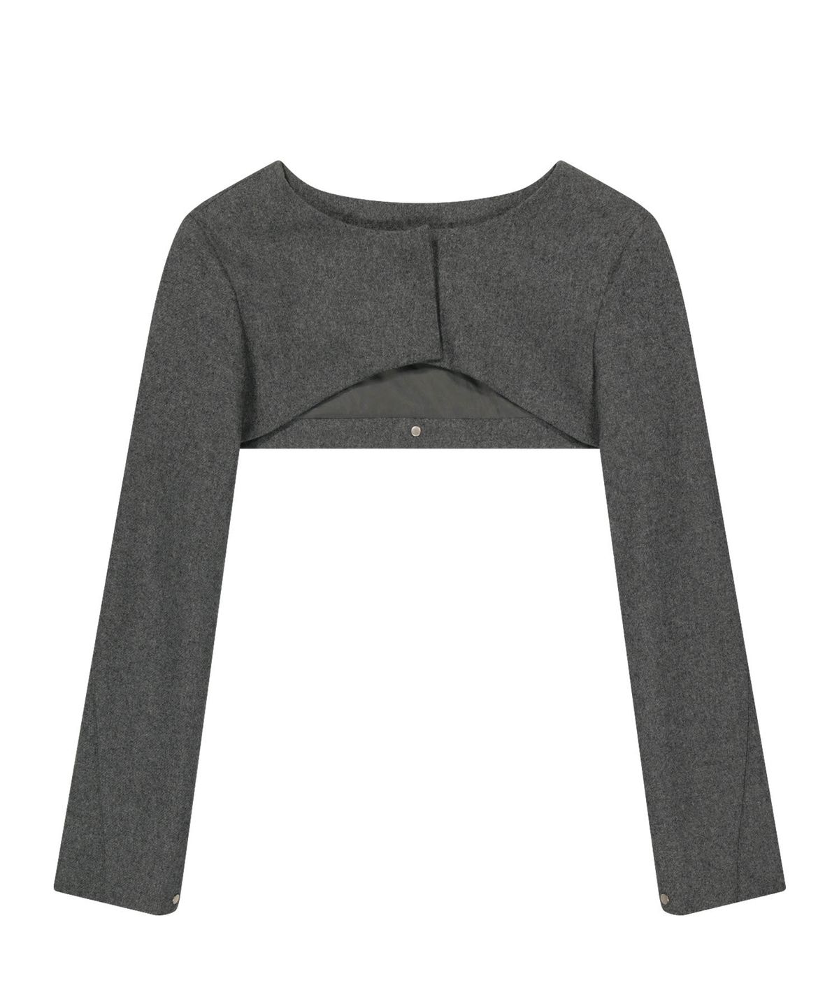 오호스(OJOS) Layered Bolero Wool Jacket / Grey