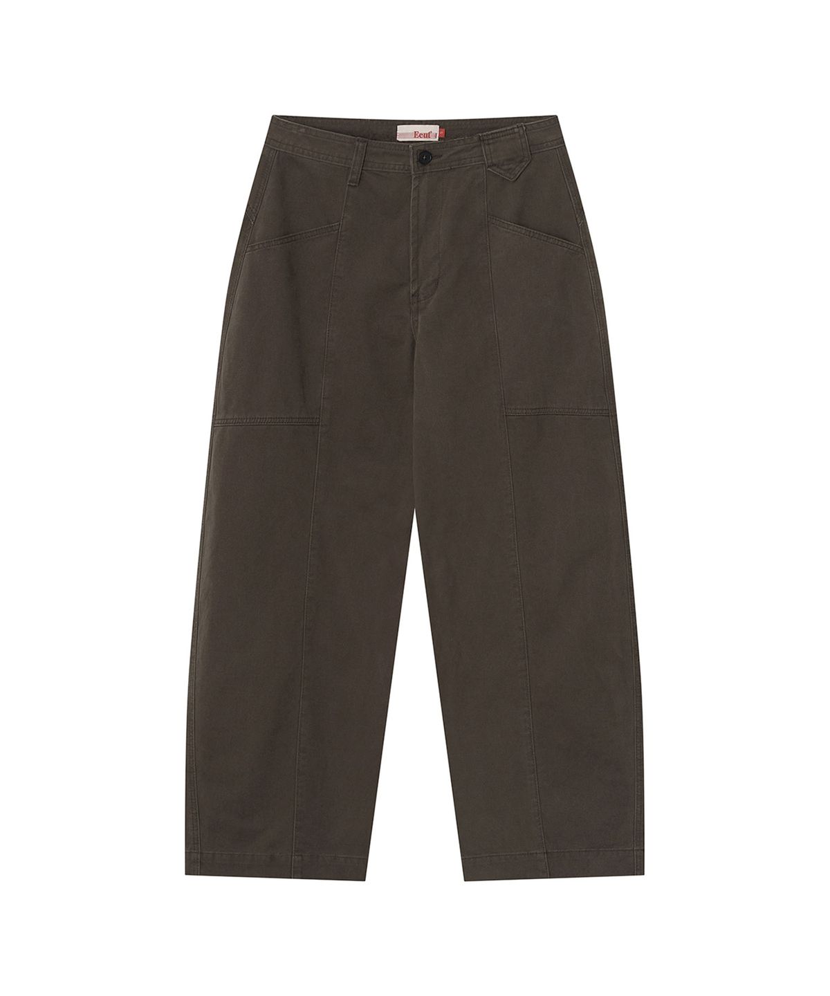 이우트(EEUT) CREASE SEAM CURVED PANTS / BROWN
