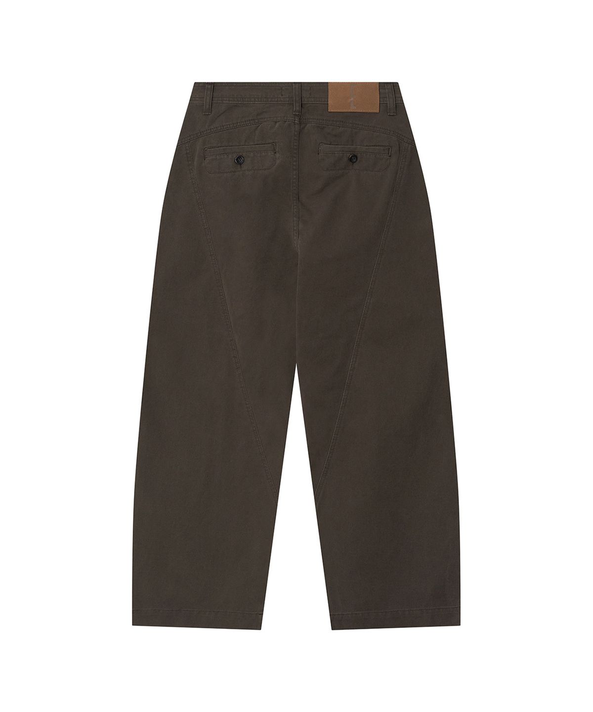 이우트(EEUT) CREASE SEAM CURVED PANTS / BROWN