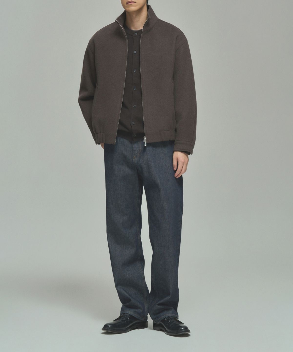 레어토라(RARETORA) WOOL CASHMERE BLOUSON - BROWN MELANGE