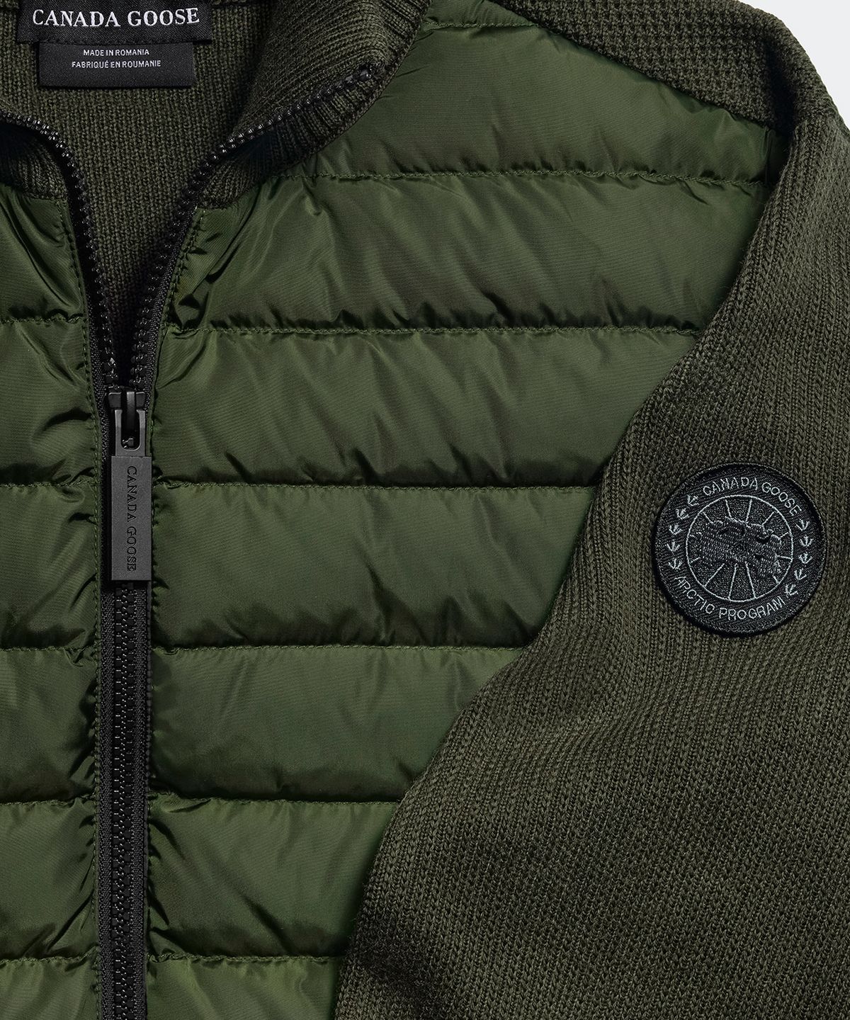 캐나다구스(CANADAGOOSE) 남성 하이브릿지 니트 자켓(Khaki)_Q266AMJB08KAN