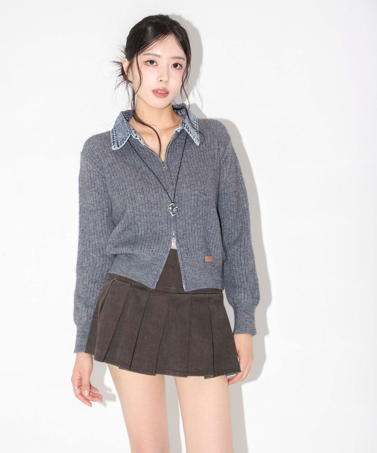 쿨키튼(KOOLKITTEN) 워싱 버클 플리츠 스커트 2colors