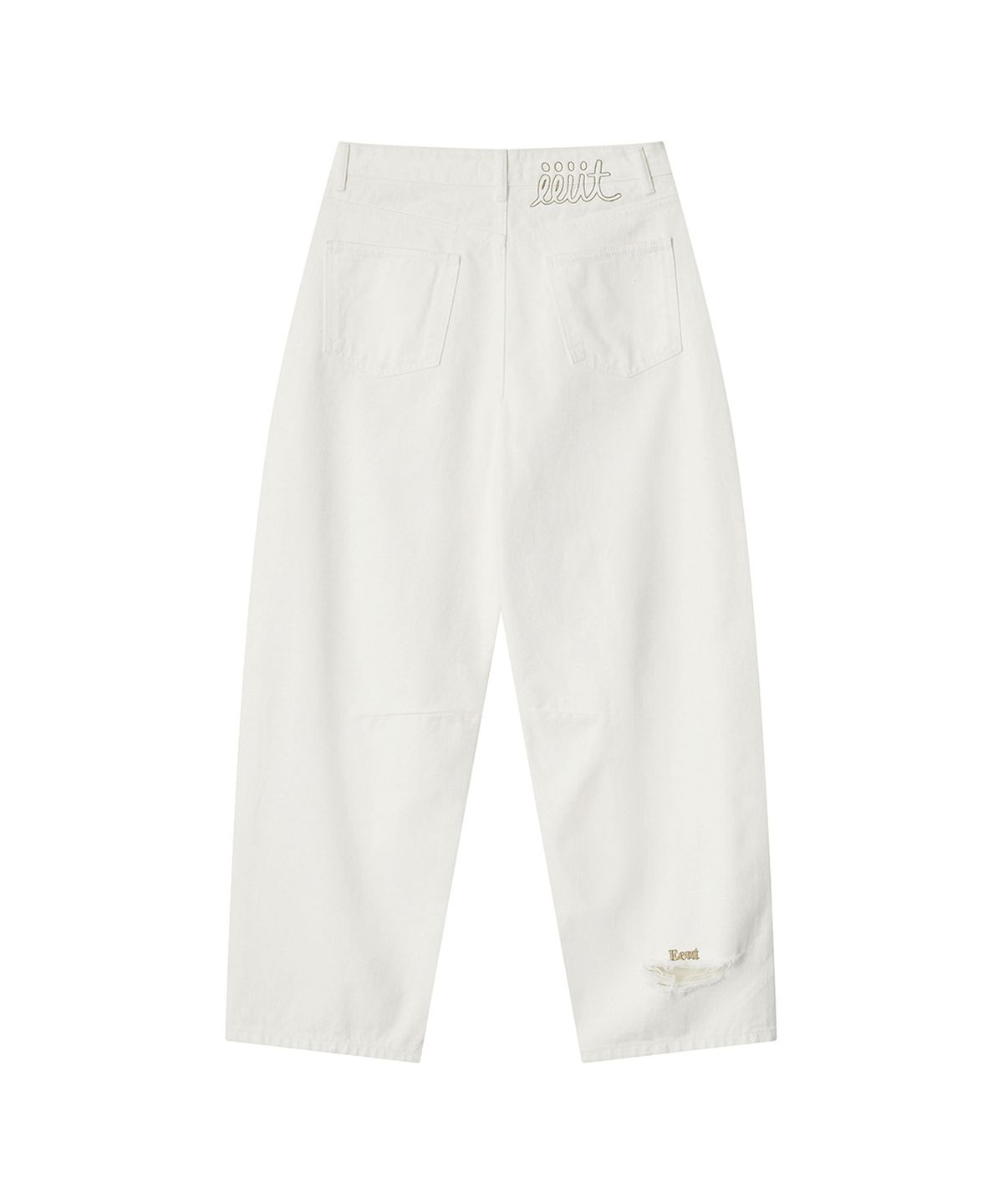 이우트(EEUT) EEUT CURVED DENIM PANTS / WHITE