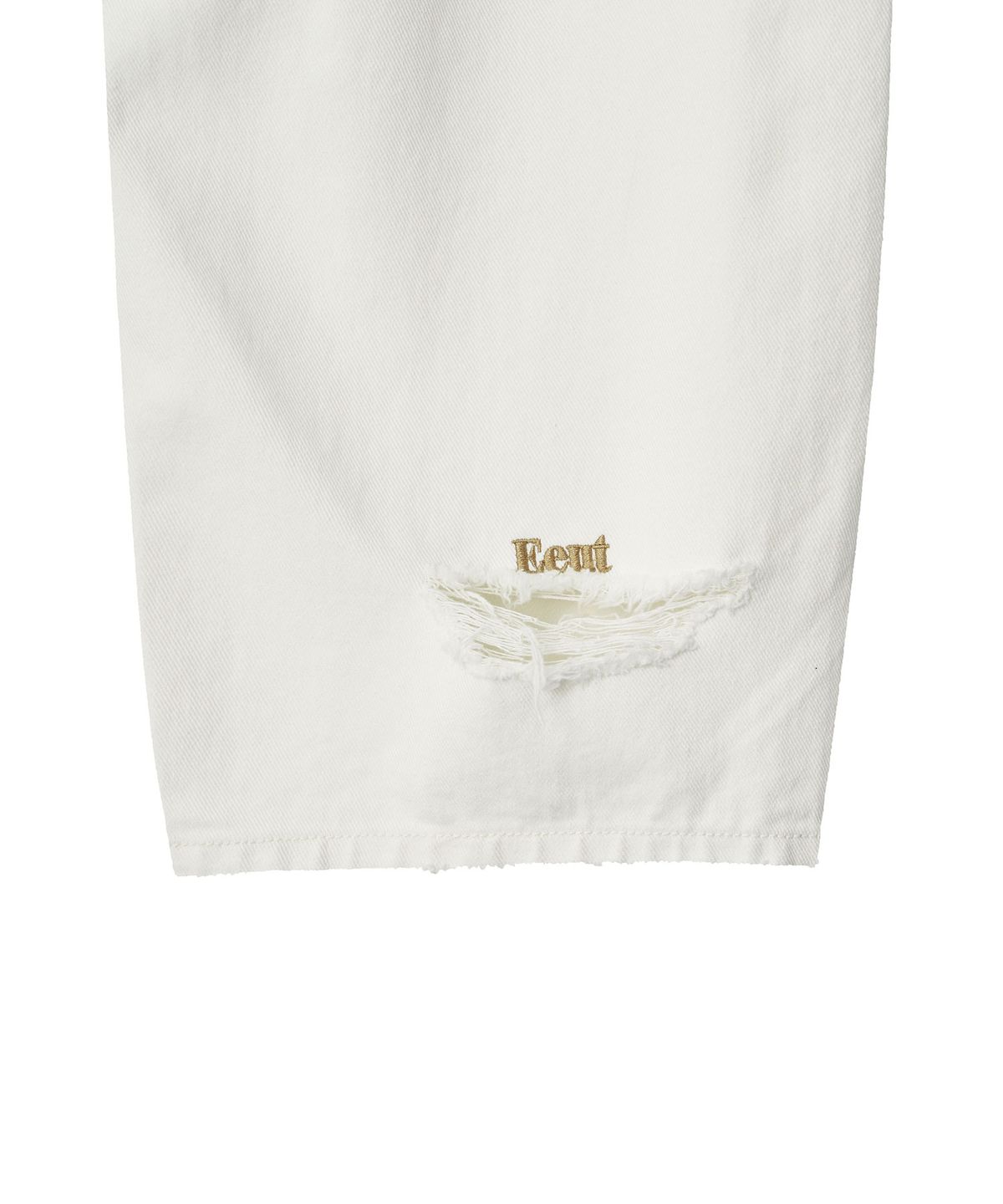 이우트(EEUT) EEUT CURVED DENIM PANTS / WHITE