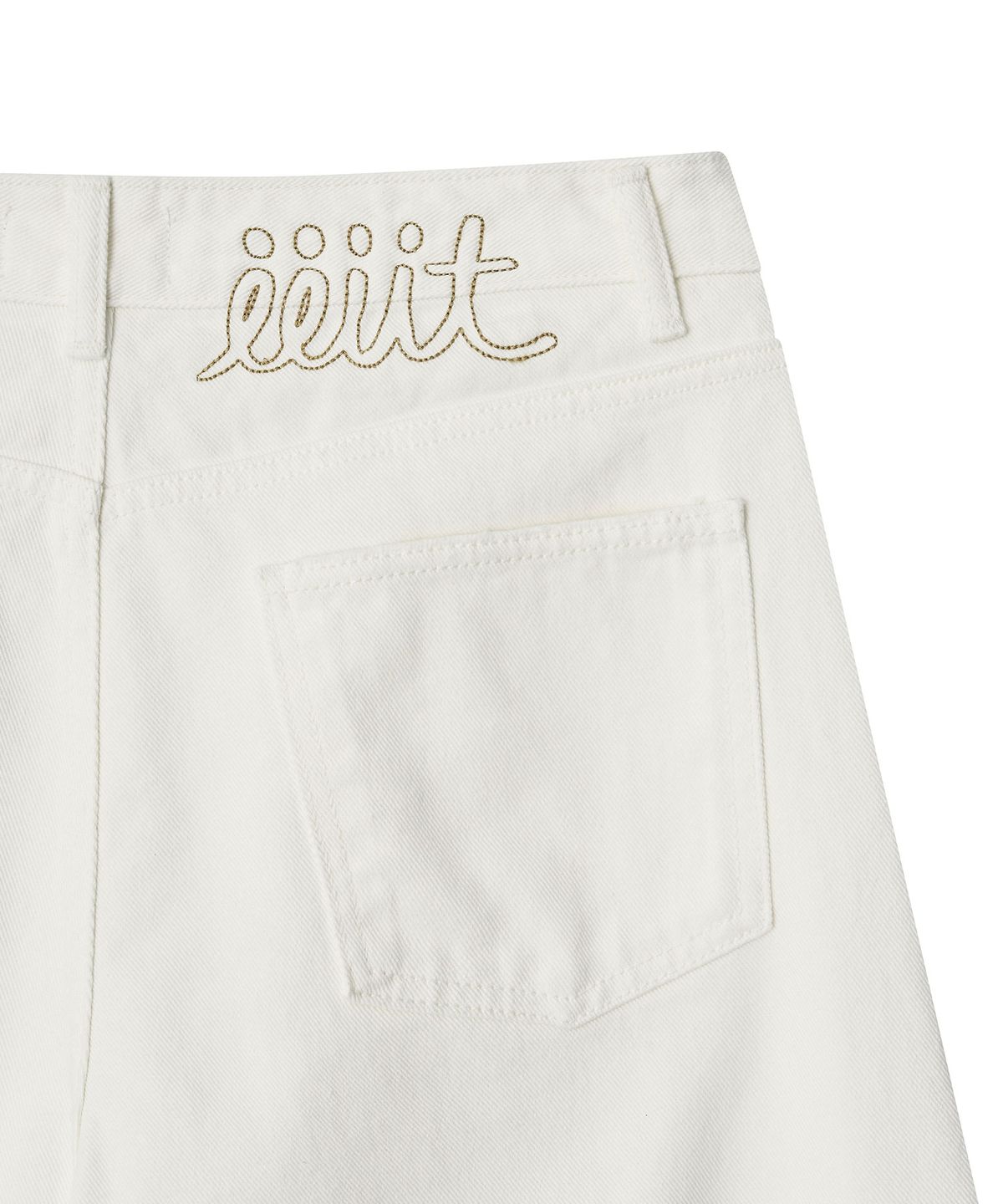 이우트(EEUT) EEUT CURVED DENIM PANTS / WHITE