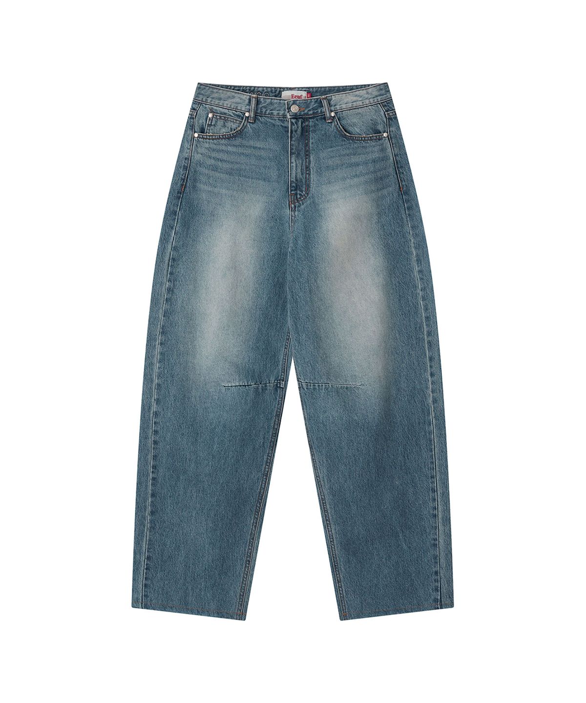 이우트(EEUT) EEUT CURVED DENIM PANTS / INDIGO BLUE