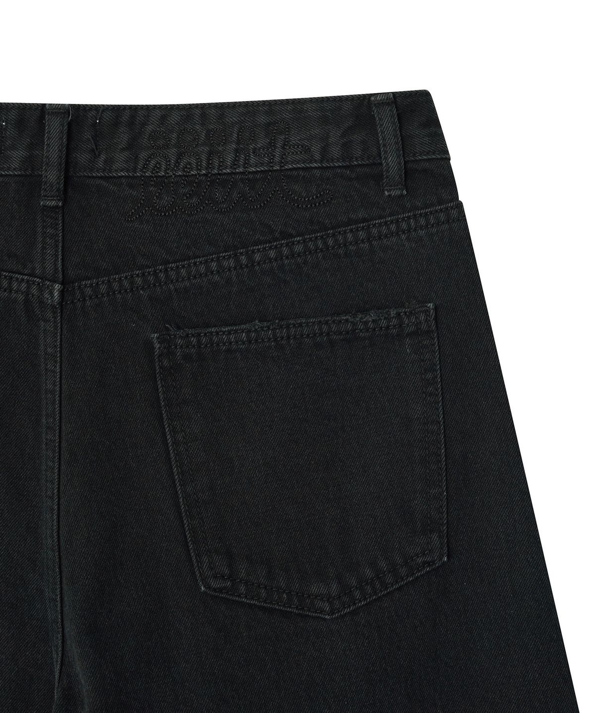 이우트(EEUT) EEUT CURVED DENIM PANTS / BLACK