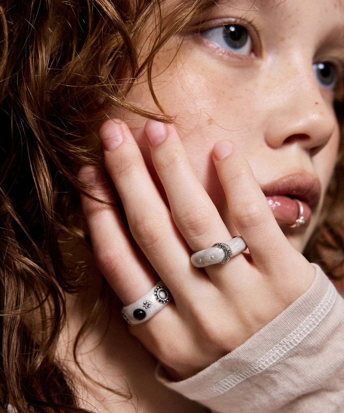 엔프프(NFF) boho belt ring-white