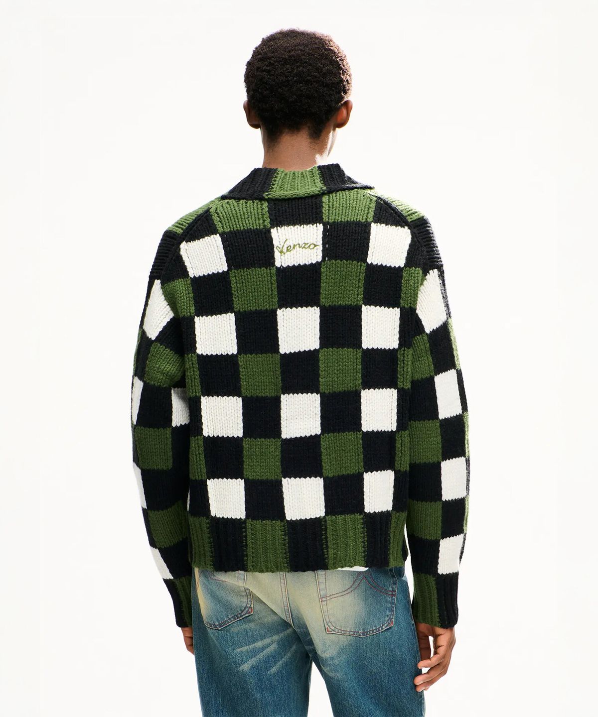 겐조(KENZO) 유니섹스 체크 가디건_K266AUGK01KAX