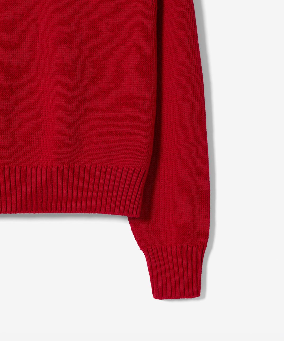 건지 울른스(Guernsey Woollens) [릴리 오브 건지] 실켓 울 나그랑 라운드넥 니트 - 레드