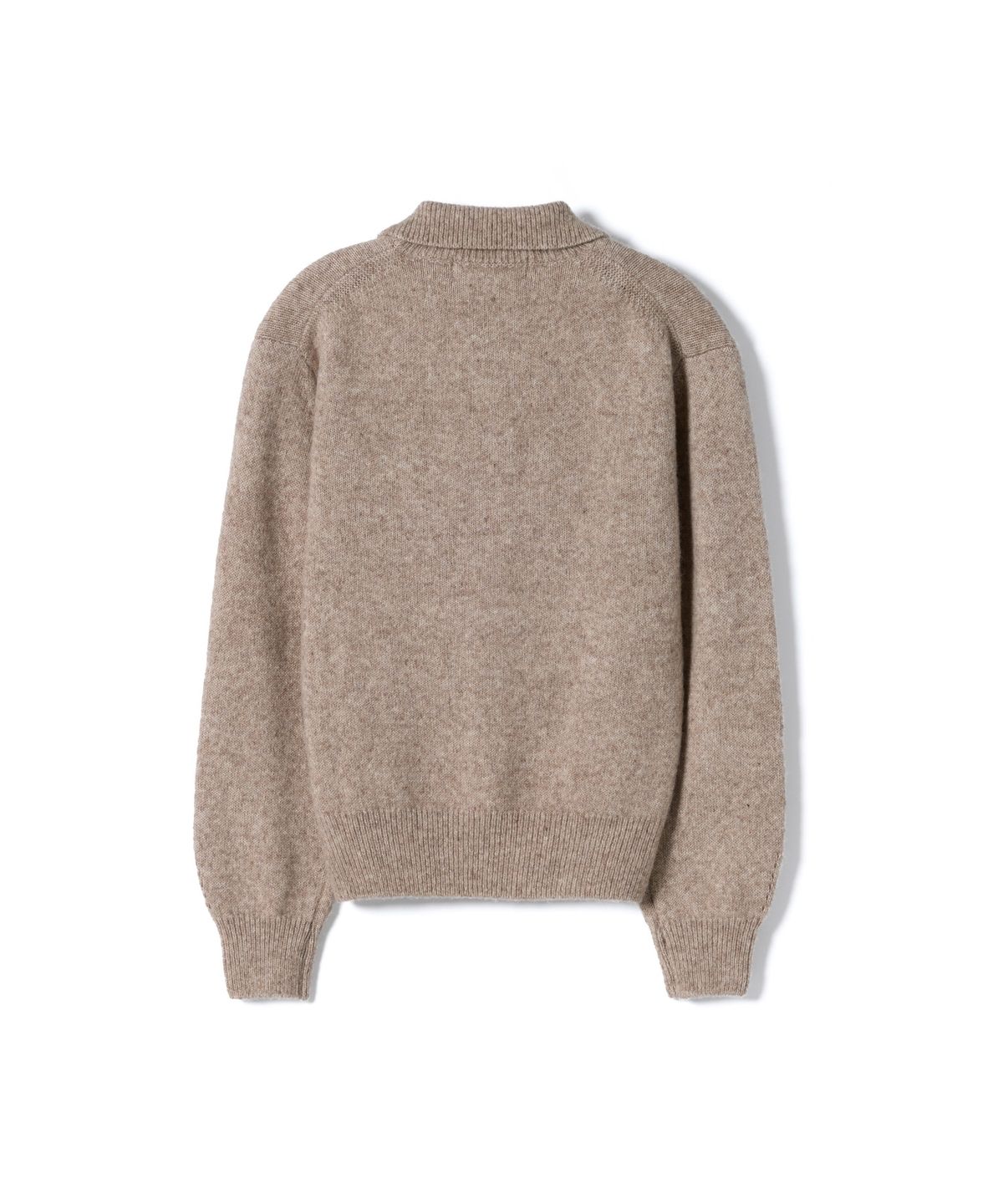 건지 울른스(Guernsey Woollens) [릴리 오브 건지] 알파카 블렌드 카라 포켓 니트 - 브라운