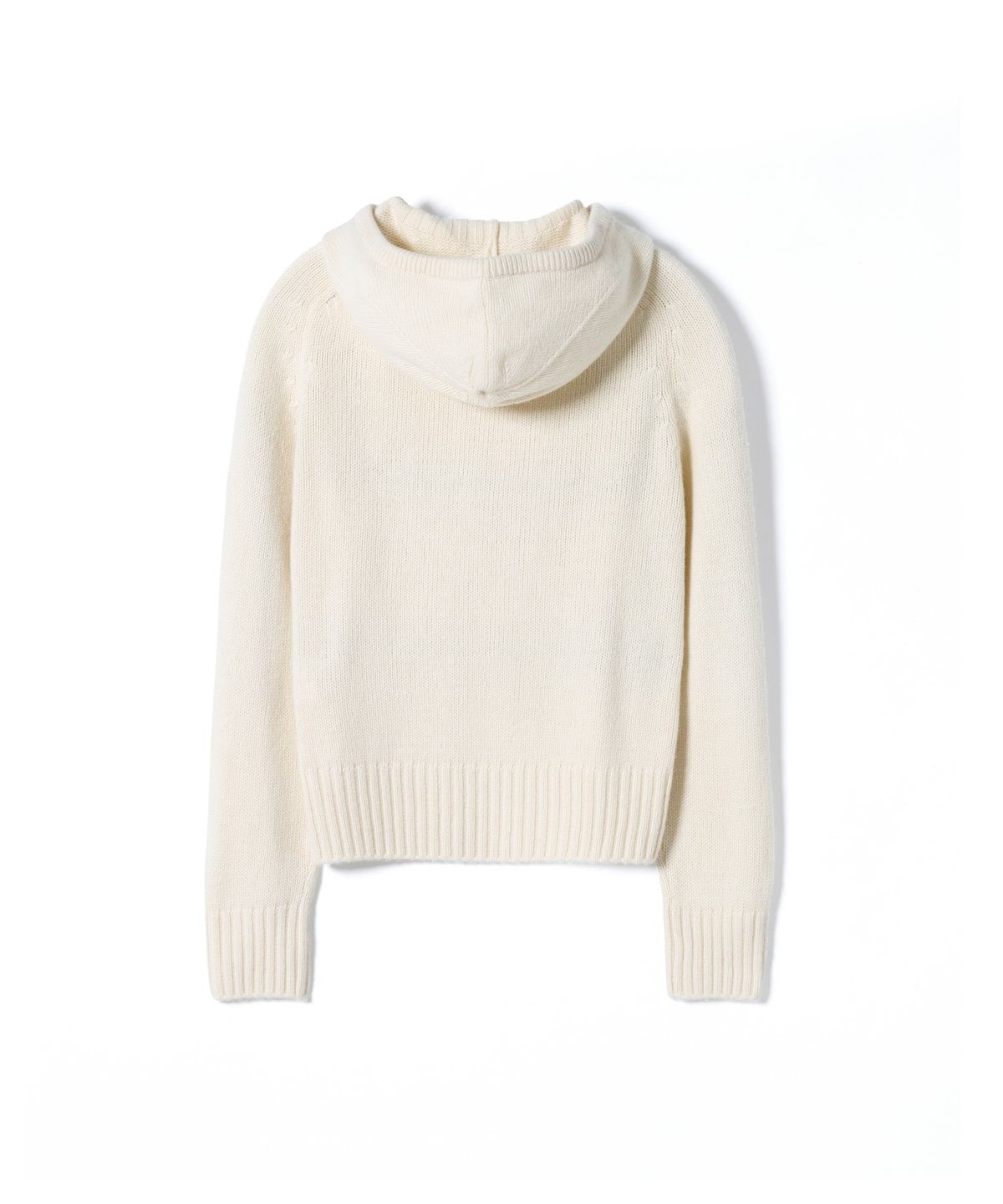 건지 울른스(Guernsey Woollens) [릴리 오브 건지] 에어울 후드 버튼넥 니트 - 아이보리