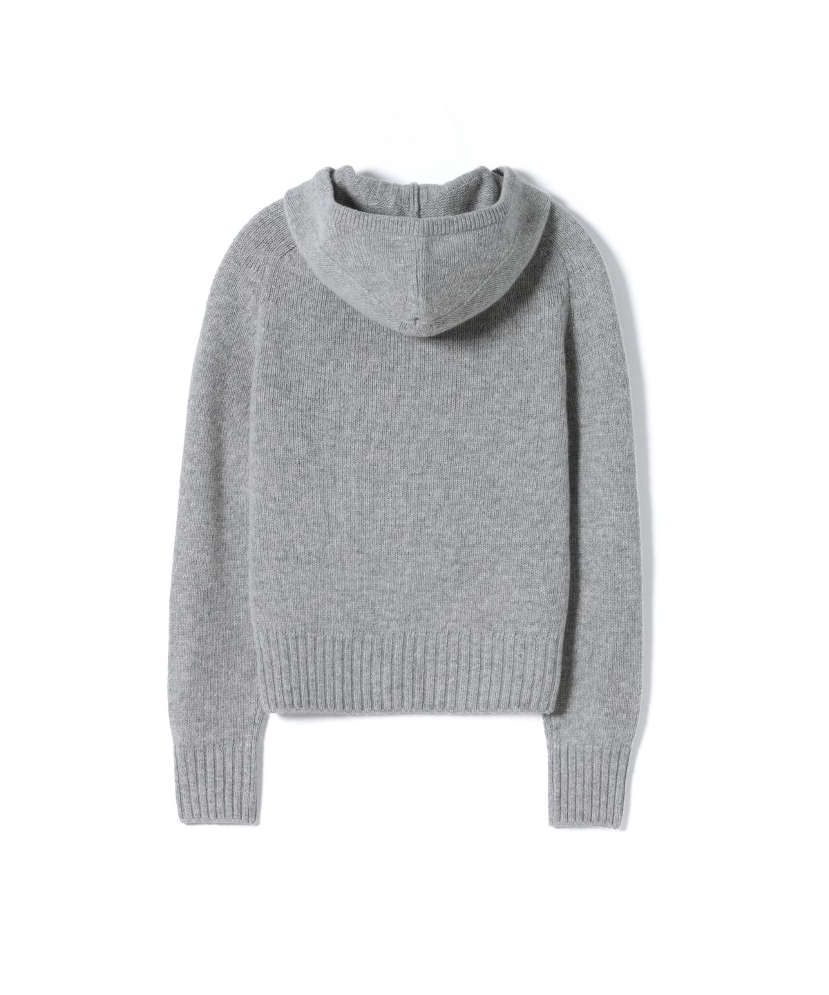 건지 울른스(Guernsey Woollens) [릴리 오브 건지] 에어울 후드 버튼넥 니트 - 그레이