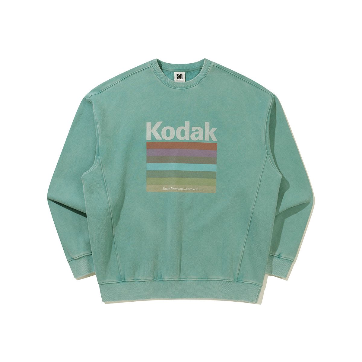 코닥(KODAK) 레인보우 스노우워싱 기모 맨투맨 MINT