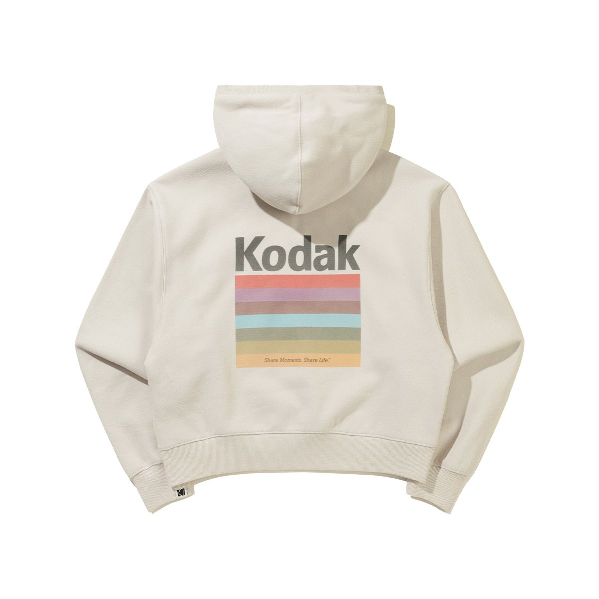 코닥(KODAK) 레인보우 스노우워싱 기모 후드 티셔츠 우먼 IVORY