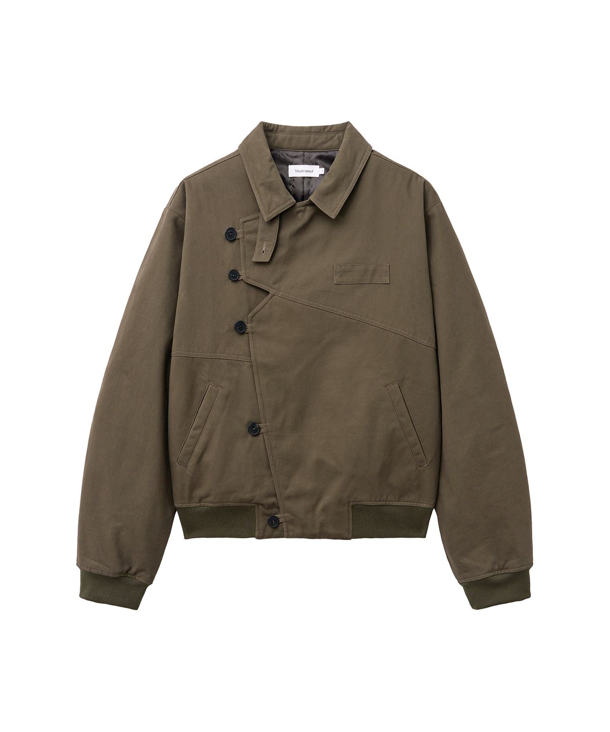 미세키서울 맨(MISEKISEOUL MEN) Diagonal panel padding jacket KHAKI