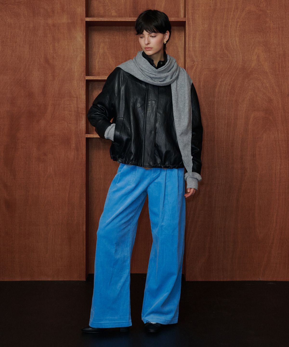 멜리앤로즈(MELLY&ROSE) 로즈 퓨어 울 스카프 숄(319557)_M/GRAY