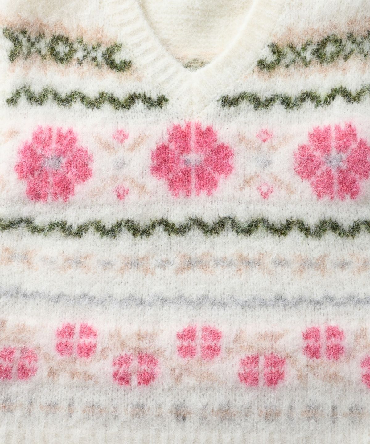 건지 울른스(Guernsey Woollens) [릴리 오브 건지] 플랑몽 페어아일 알파카 베스트 - 아이보리