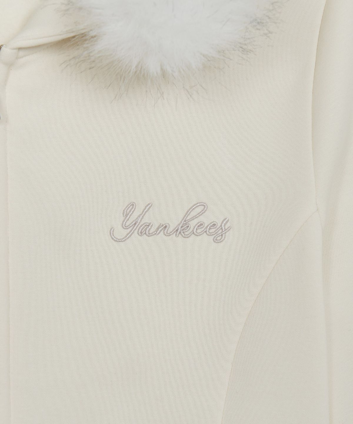 엠엘비(MLB) 여성 페이크 퍼 트리밍 후드 집업 NY (Cream)