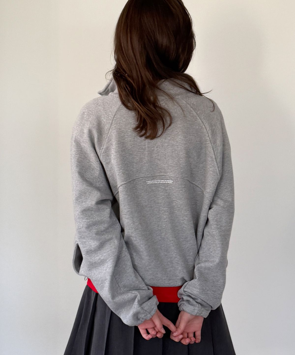 로시로우(LOSSYROW) Back Lettering Half-Zip Anorak - Gray