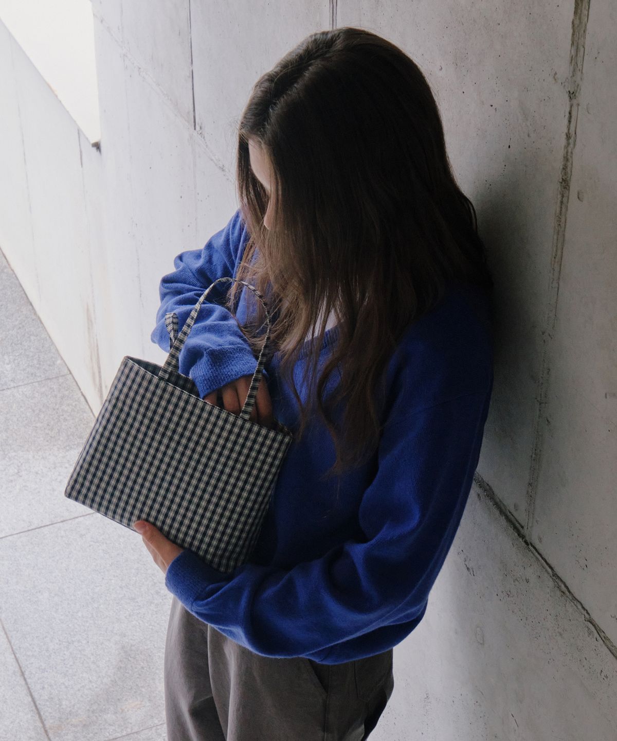 까르몽드(CARMONDE) Urban Tote Bag - Navy(Check)