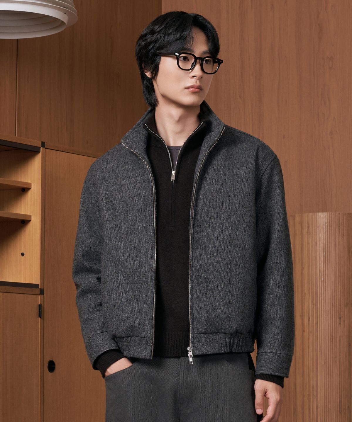 효지(HYOJI) 26 FW 하이넥 블루종 크롭 울 자켓 (5컬러)