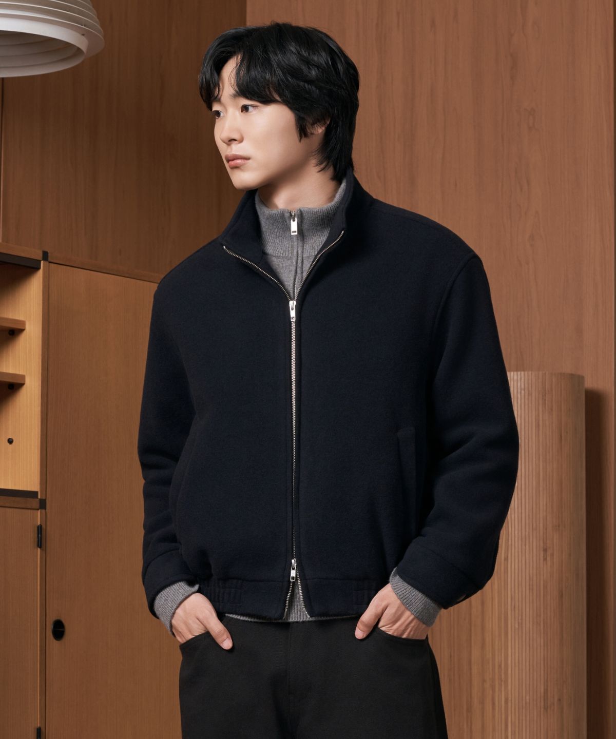 효지(HYOJI) 26 FW 하이넥 블루종 크롭 울 자켓 (5컬러)