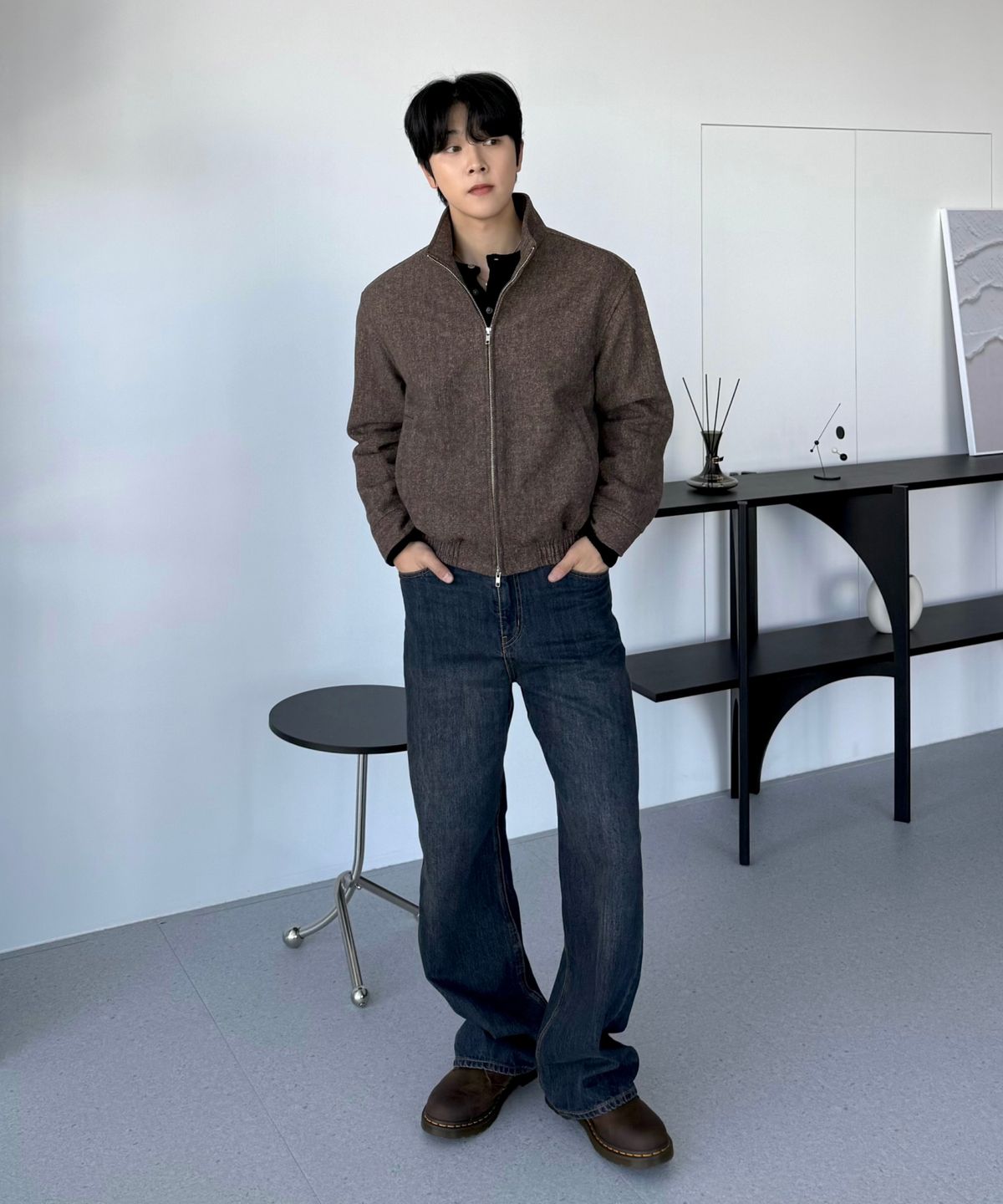 효지(HYOJI) 26 FW 하이넥 블루종 크롭 울 자켓 (5컬러)