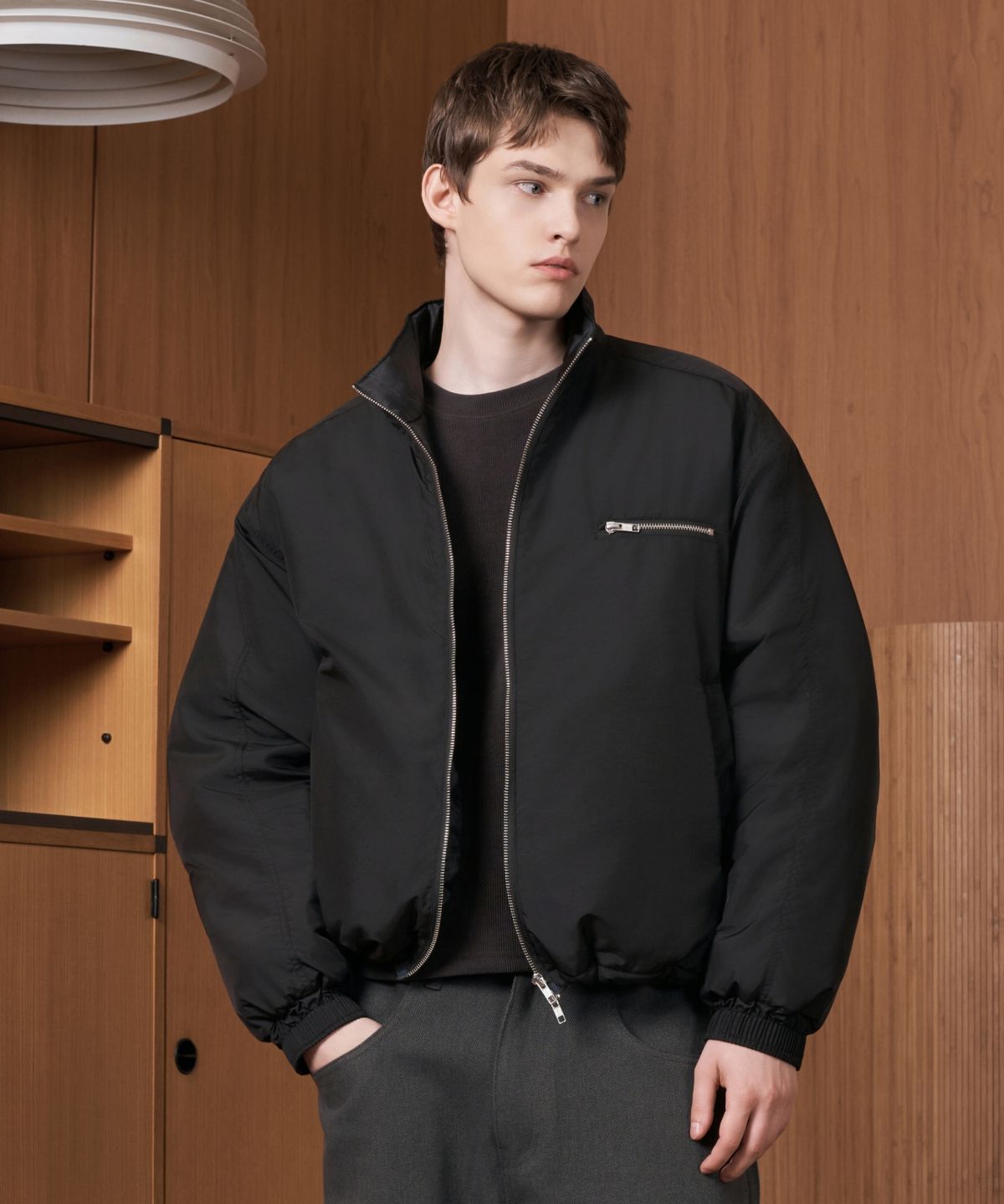 효지(HYOJI) 26 FW 하이넥 푸퍼 커브드 패딩 점퍼 (3컬러)