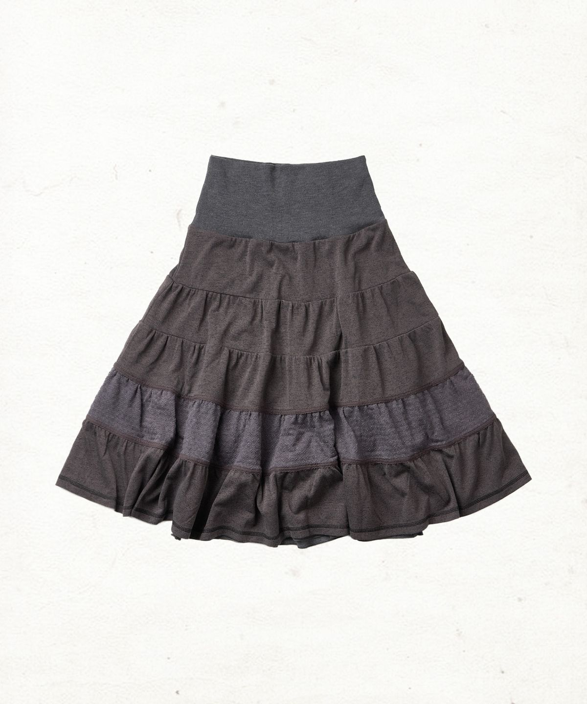 단델(DANDEL) DD prairie tiered skirt (CHARCOAL)