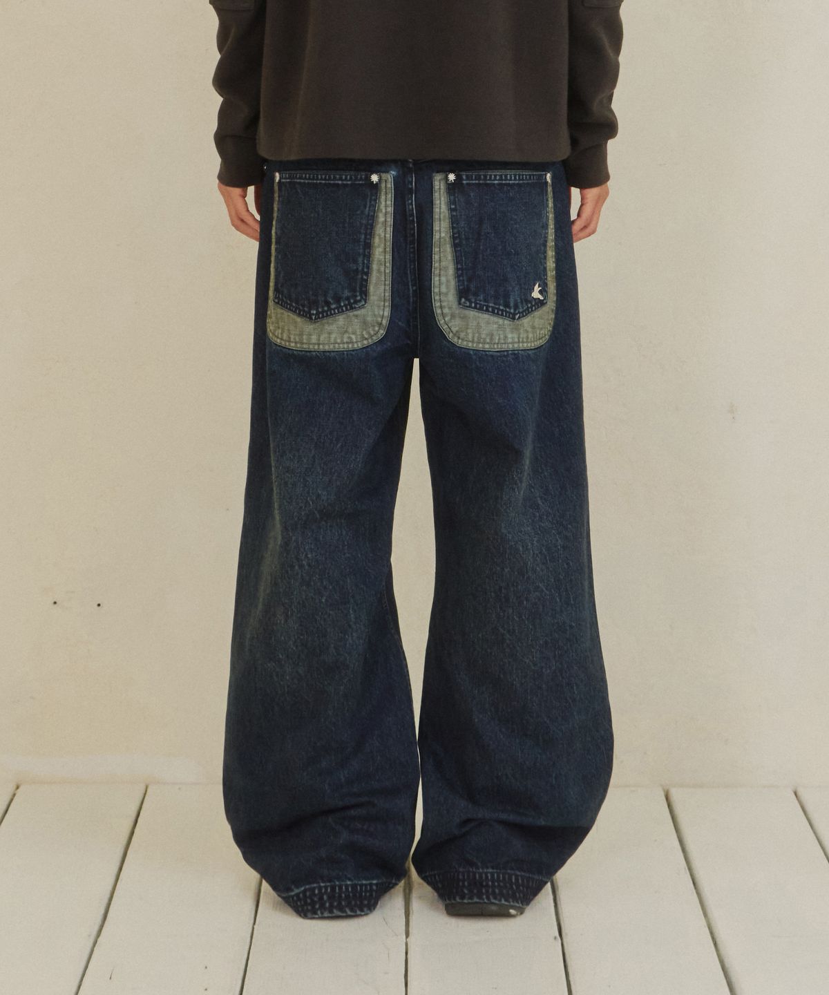 단델(DANDEL) DD stacked back pocket denim pants (INDIGO)