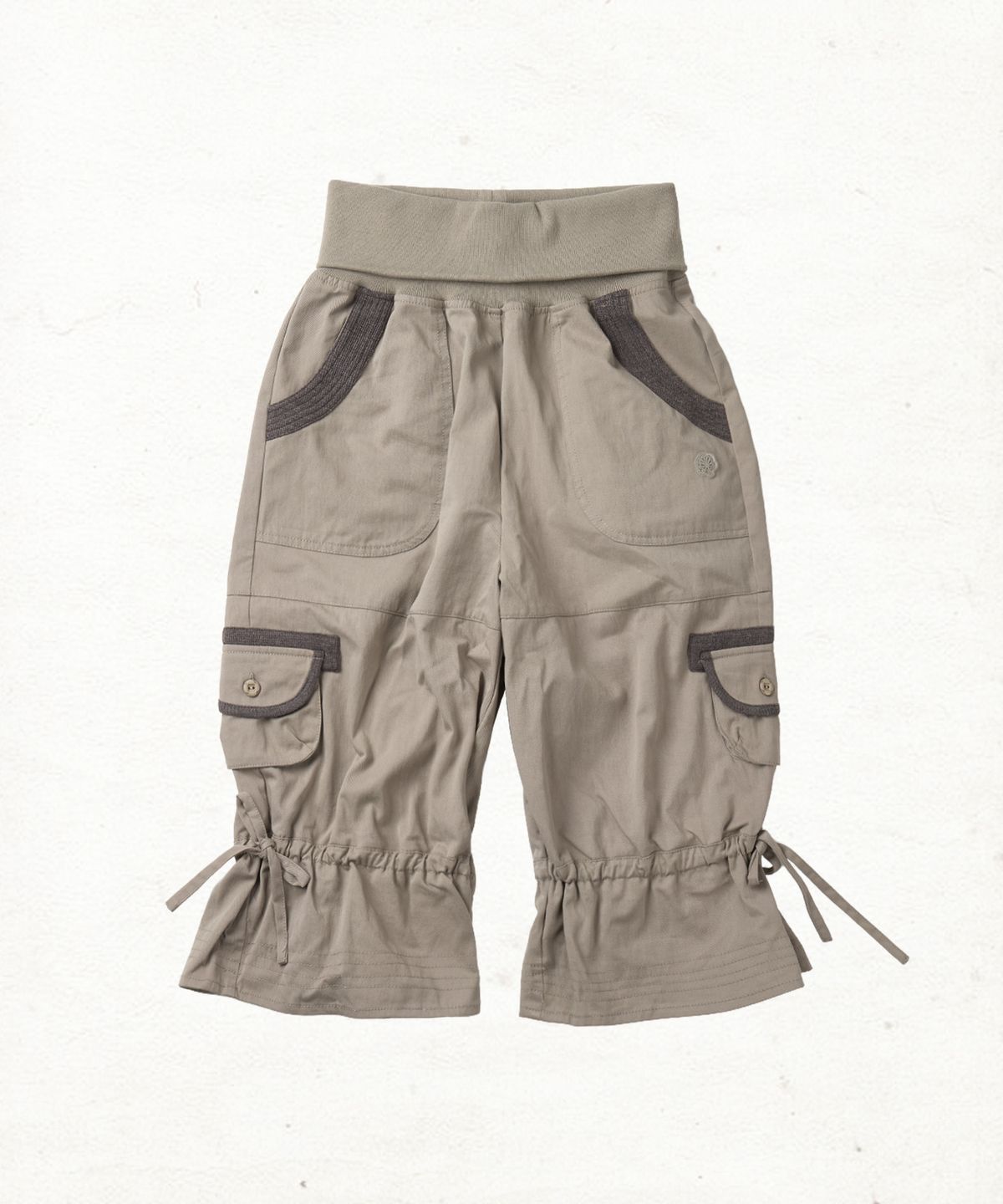단델(DANDEL) DD shirring fold-over capri pants (GREYISH BEIGE)