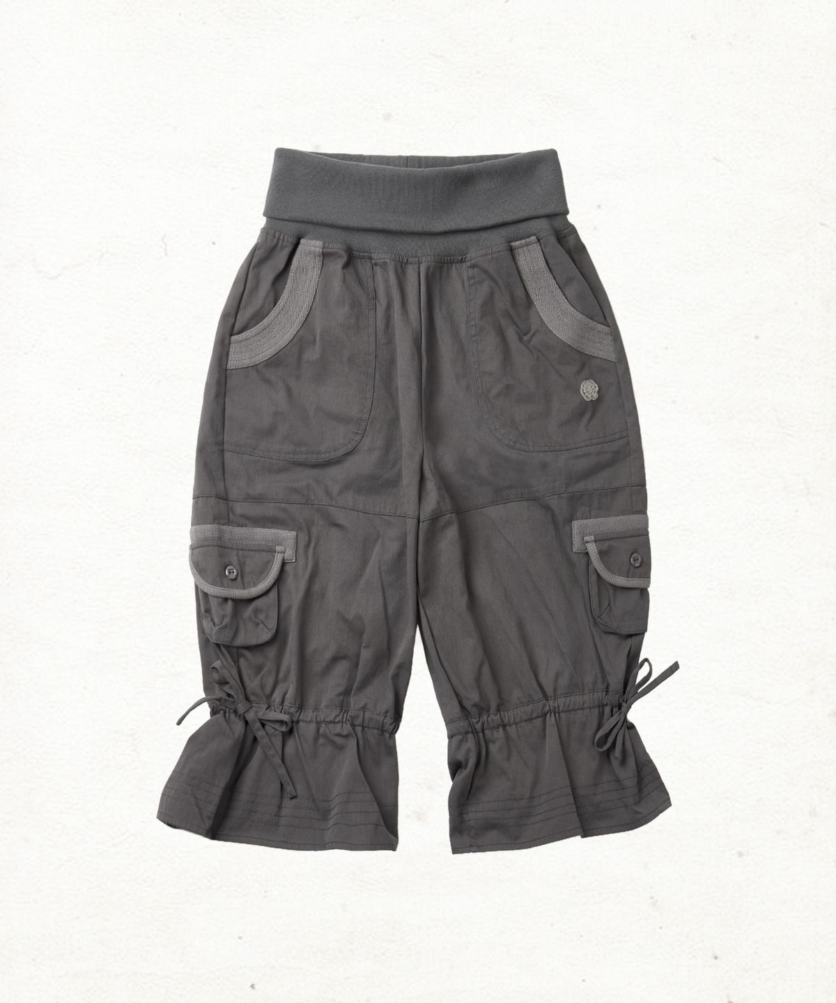 단델(DANDEL) DD shirring fold-over capri pants (CHARCOAL)