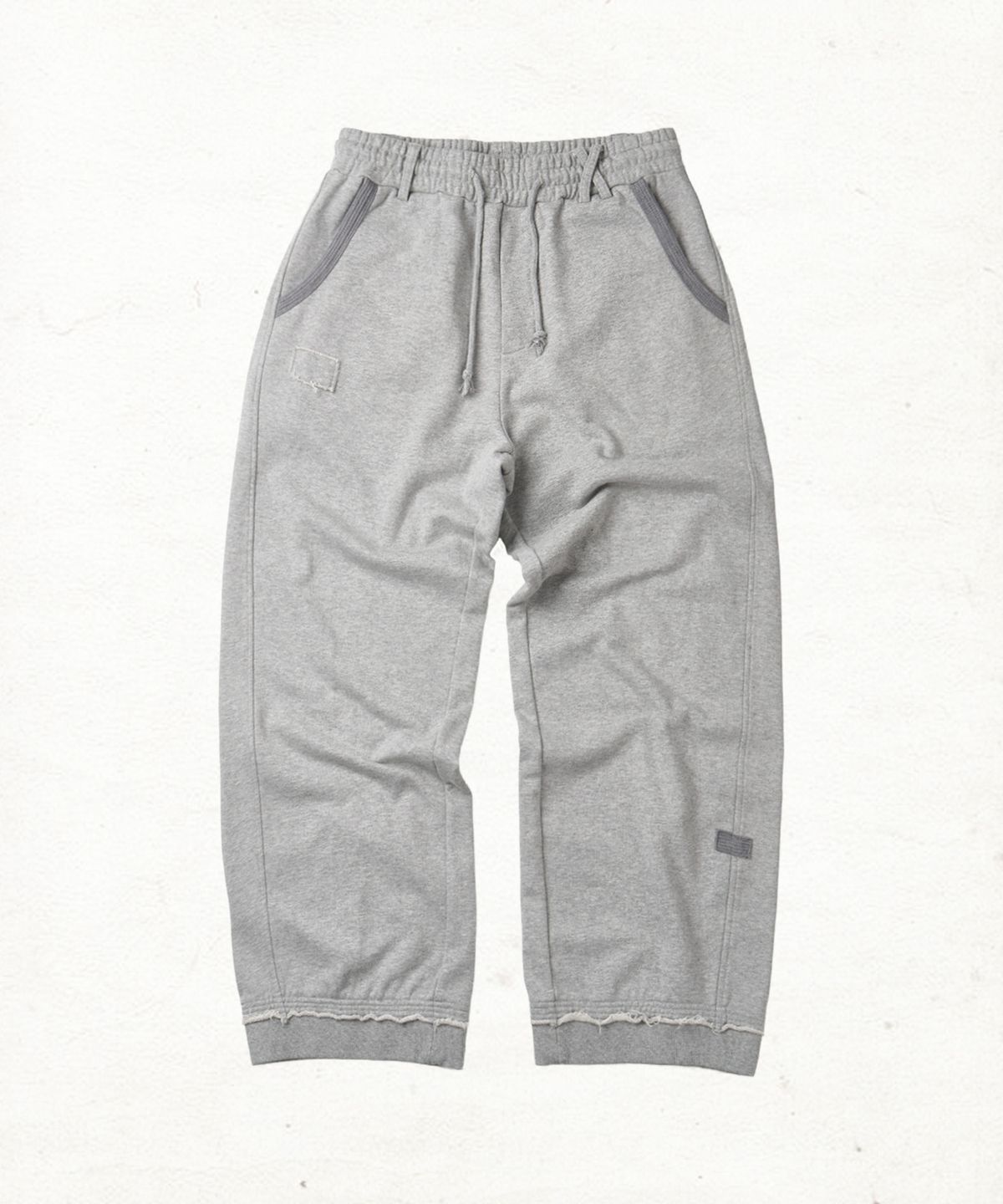 단델(DANDEL) DD mending patch rib sweat pants (GREY)