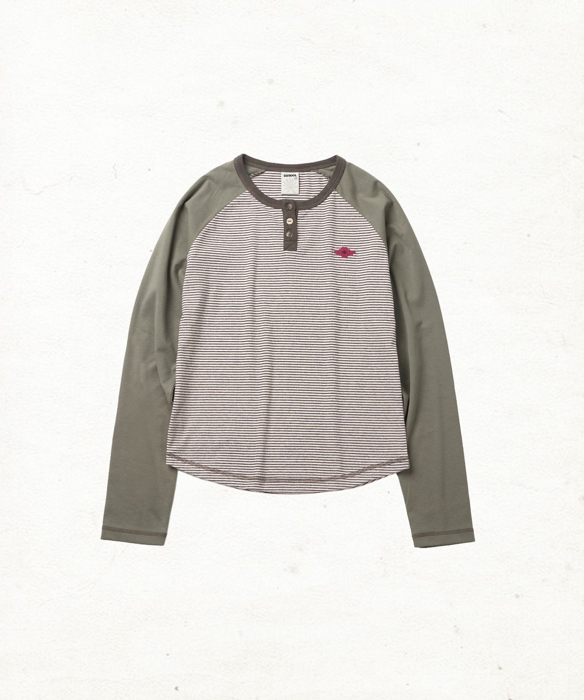 단델(DANDEL) DD raglan henley neck long sleeve (KHAKI)