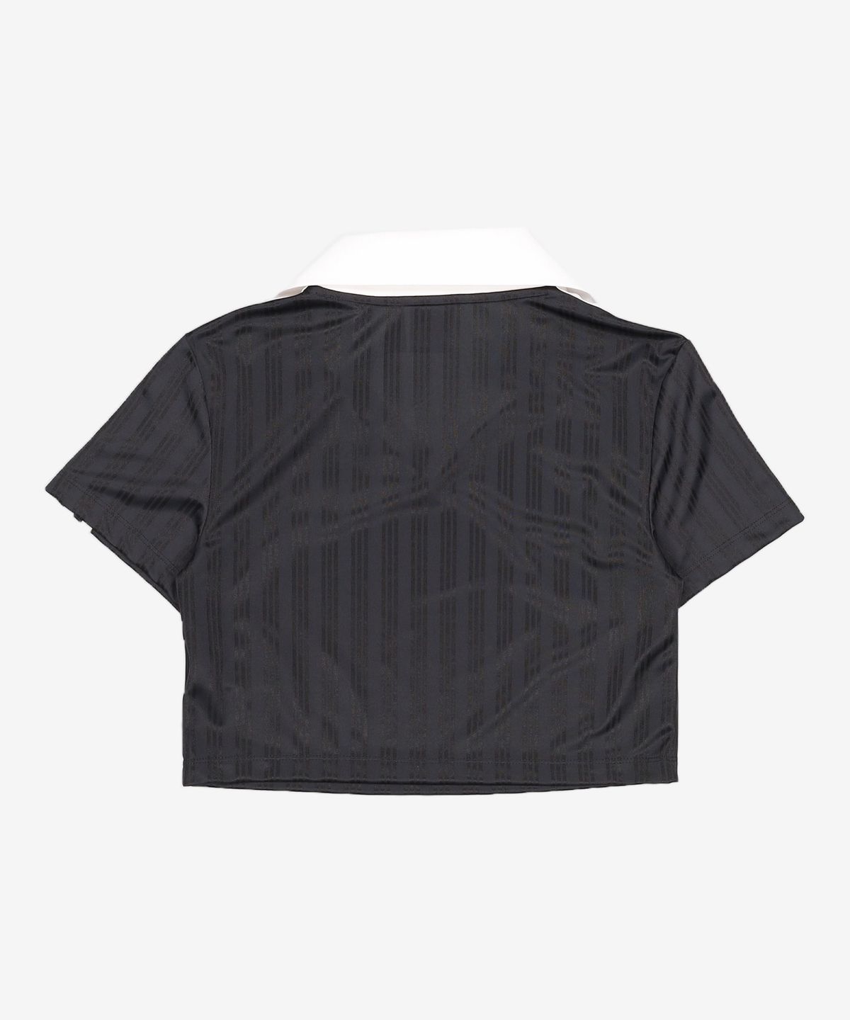 아디다스(ADIDAS) 풋볼 자카드 브이넥 크롭 폴로 셔츠 - 블랙 / JD2606 M