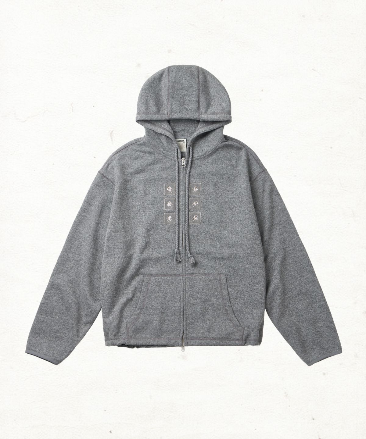 단델(DANDEL) DD symbol patch wool hoodie zip-up (GREY)