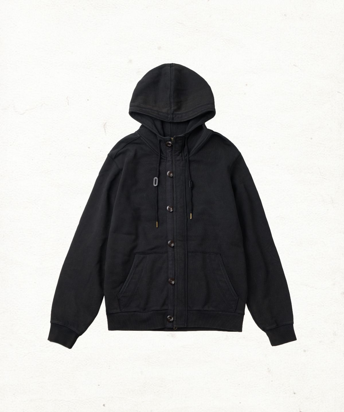 단델(DANDEL) DD toggle button hoodie zip-up (BLACK)