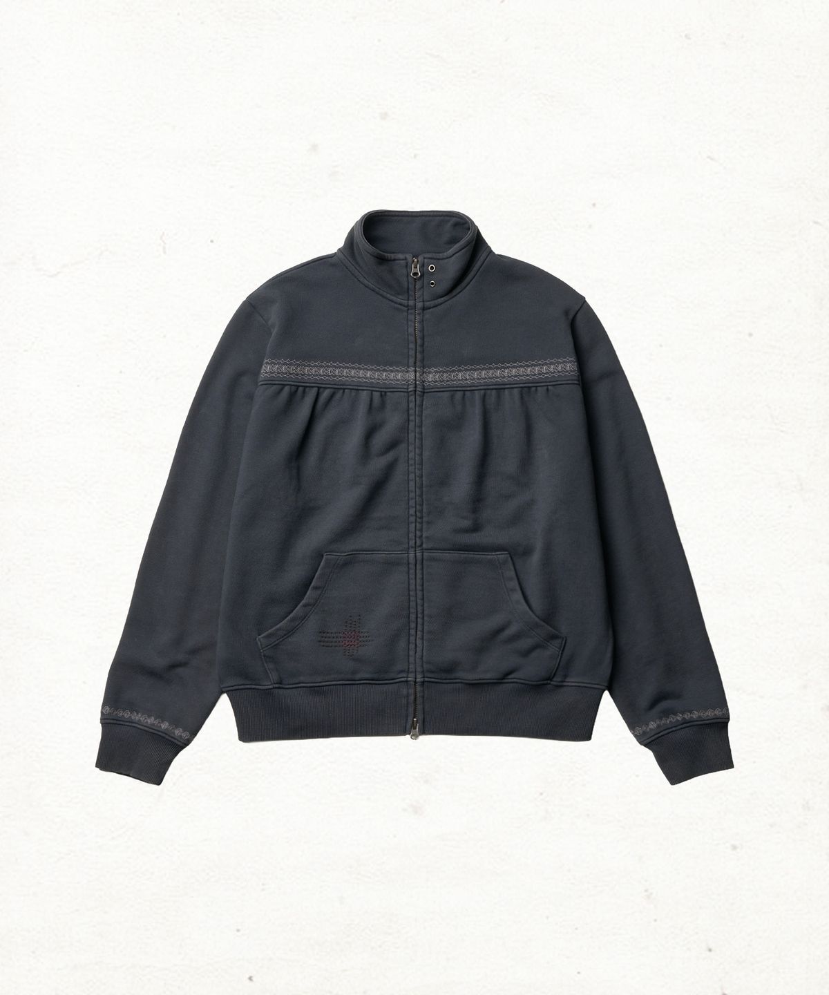 단델(DANDEL) DD shirring high neck sweat full-zip (CHARCOAL)