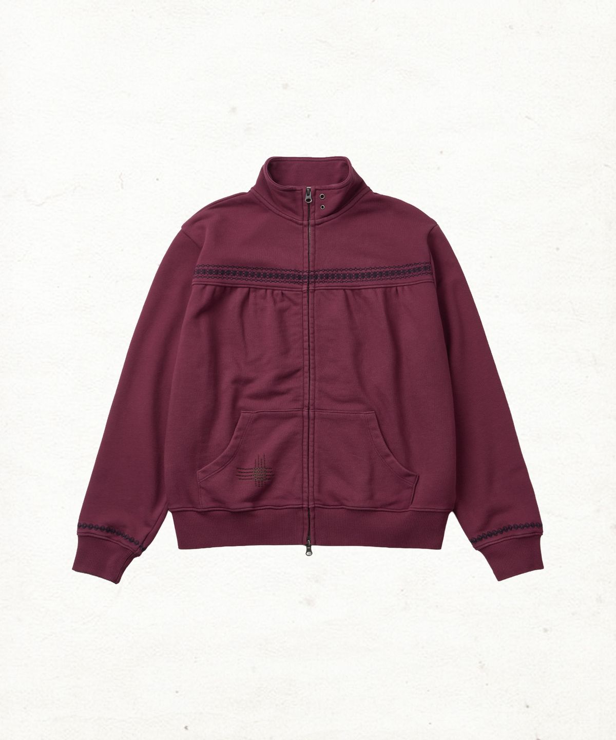 단델(DANDEL) DD shirring high neck sweat full-zip (DUSTY PURPLE)