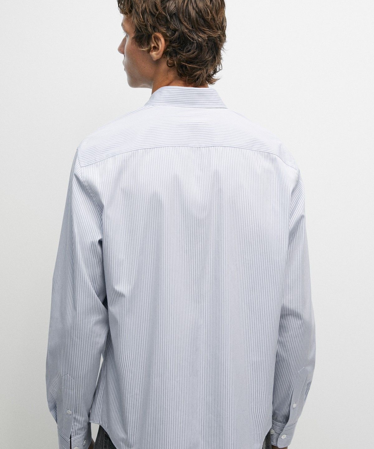 마시모두띠(MASSIMO DUTTI) 100% 코튼 레귤러 핏 스트라이프 셔츠