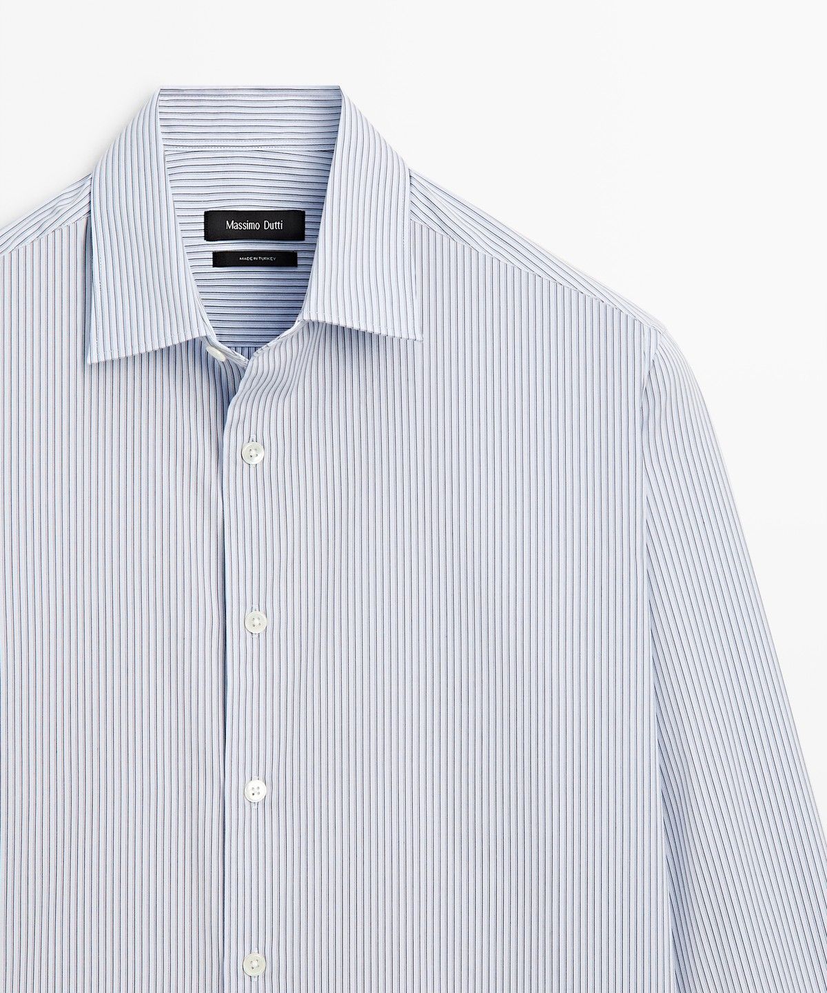 마시모두띠(MASSIMO DUTTI) 100% 코튼 레귤러 핏 스트라이프 셔츠
